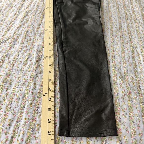 SPANX Faux Leather Ankle Skinny Leggings Luxe Black M High Rise Shaping - Picture 11 of 11